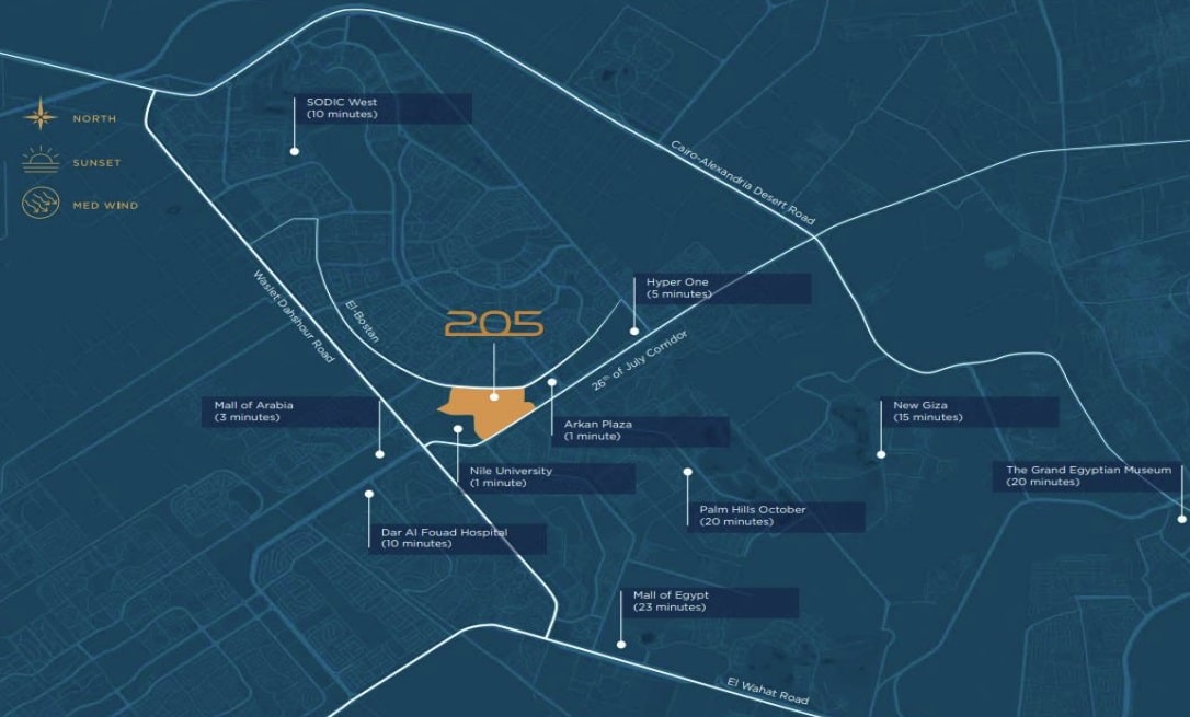 موقع اركان بالم الشيخ زايد مشروع 205 Arkan Palm Sheikh Zayed